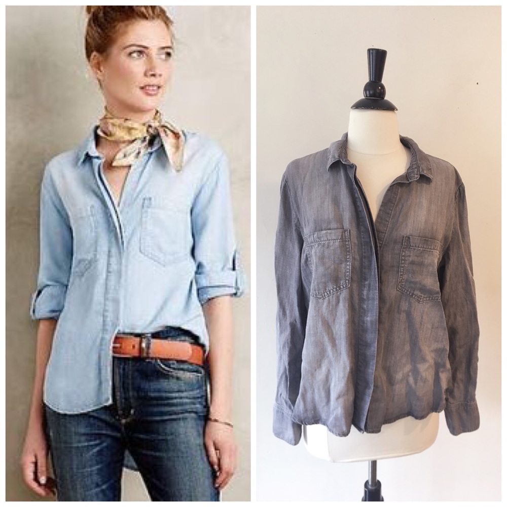 Anthropologie Cloth & Stone Split Back Buttondown